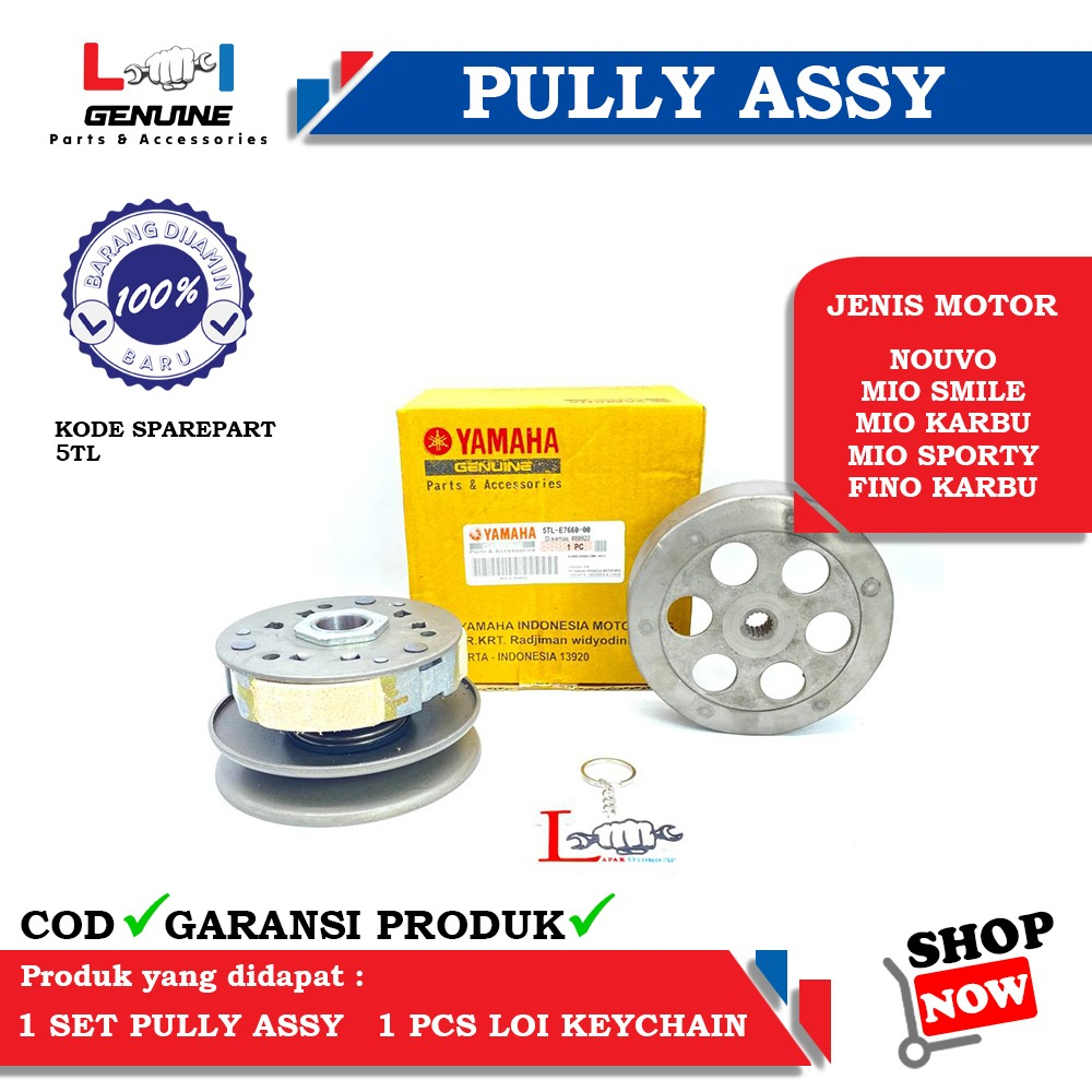 -LOI- PULLEY ASSY PULLY MIO SMILE, MIO SPORTY, FINO KARBU, MIO KARBU, NOUVO