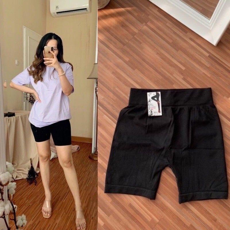 CELANA LEGGING PENDEK HOTPANTS HIGHWAIST IMPORT