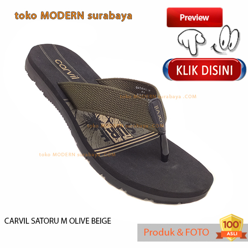 Sandal pria casual sendal jepit spons tali webbing CARVIL SATORU M