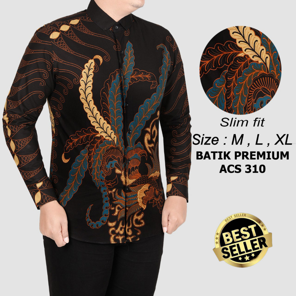 KEMEJA BATIK PRIA SLIM FIT BAJU BATIK PRIA SLIM FIT PREMIUM ACS310