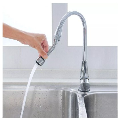 Sambungan Kepala Kran Keran Air Panjang Turbo Fleksibel Putar Shower Saringan Alat Penyambung Ujung Kepala Kran Cuci Piring Tangan Wastafel Wastapel Flex Faucet 360 Derajat Anti Splash ART70