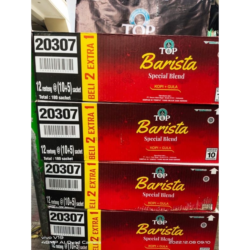 

KOPI TOP BARISTA COFFEE HITAM+GULA 1 BOX ISI 180 PCS