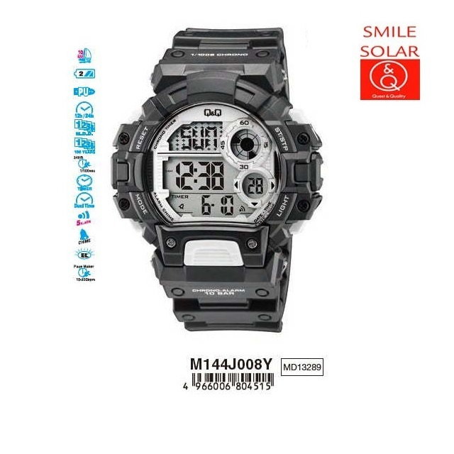 Jam Tangan Pria Casual Sporty Rubber Digital Original Q&amp;Q QNQ QQ M144 M144J Series