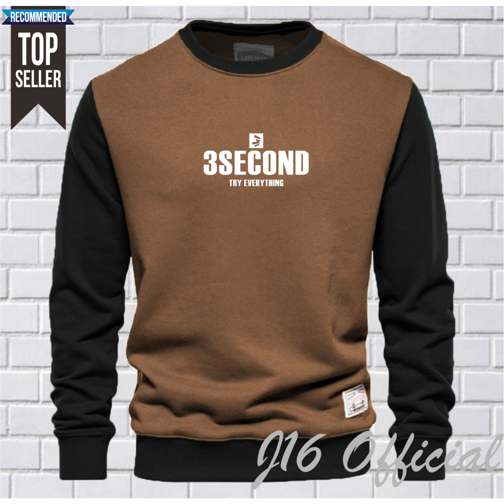 3SECOND CREWNECK Jaket Distro Sweater Oblong Pria Wanita FLEECE TEBAL PREMIUM