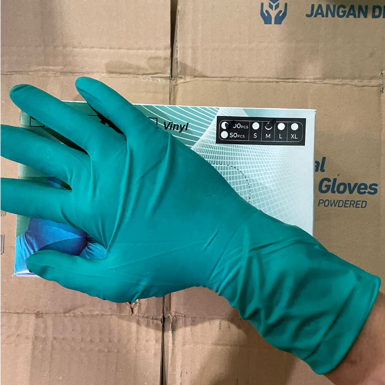 LATEK MEDIS panjang obygn pcs warna SARUNG TANGAN KARET LATEX NITRILE GLOVE GLOVES HANDSCOON S M L