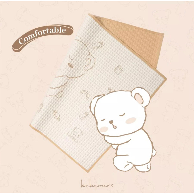 Bebeours Organic Baby Cot Sheet BEIGE / Perlak Alas Ompol Bayi