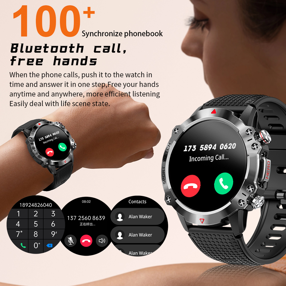 Bzolun smartwatch Jam Tangan Smart Watch Bluetooth Cool Sports Watch 100+ Sports Model Men's Fitness Monitor smartwatch BZLX8