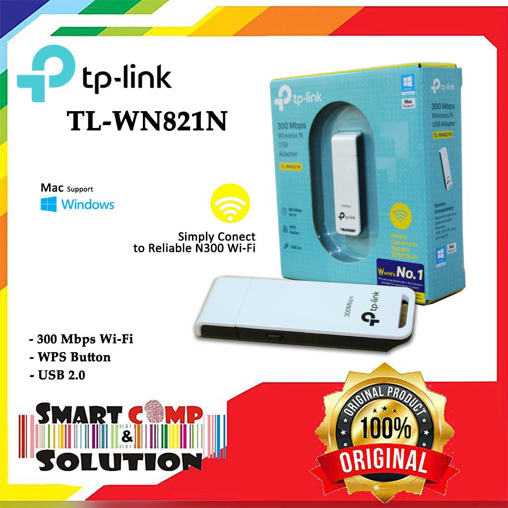 TPLINK TL-WN821N WiFi USB Adapter 300Mbps - TP-LINK TLWN821N WN821