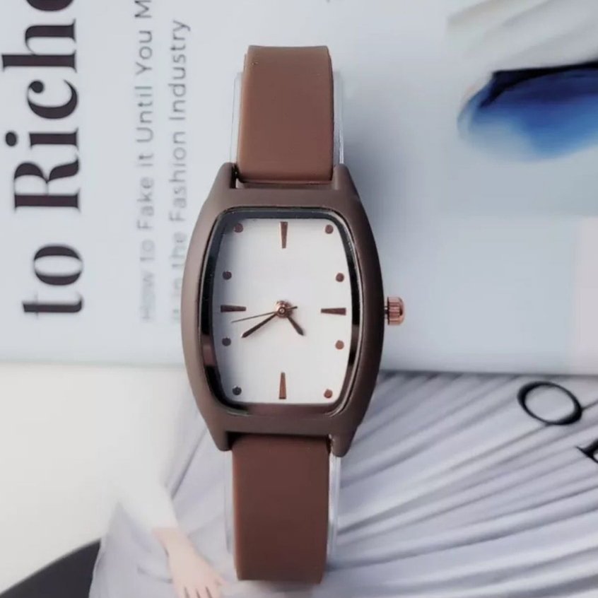 (SS)  Jam Tangan Quartz Strap  Analog Casual  Wanita &amp; Pria  Korean Fashion Strap Rubber GC-075