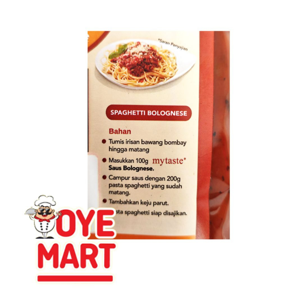 MYTASTE SAUS BOLOGNESE 500GR / SAUCE SPAGHETTI