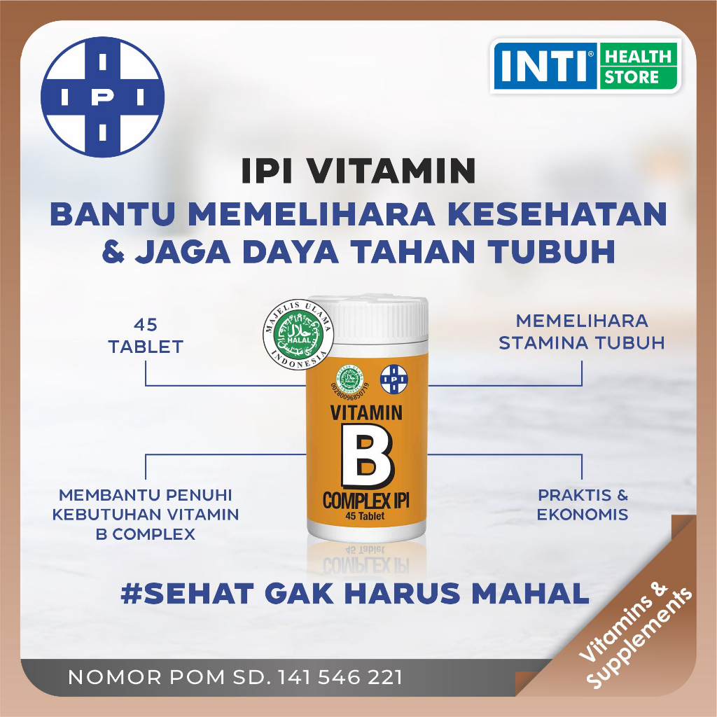 IPI | Vitamin Tablet Hisap Isi 45 | Vitamin A / B / B12 / B1 / C / D3
