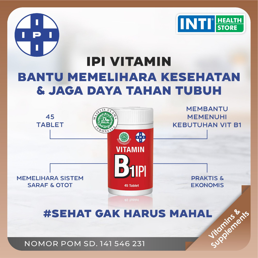IPI | Vitamin Tablet Hisap Isi 45 | Vitamin A / B / B12 / B1 / C / D3