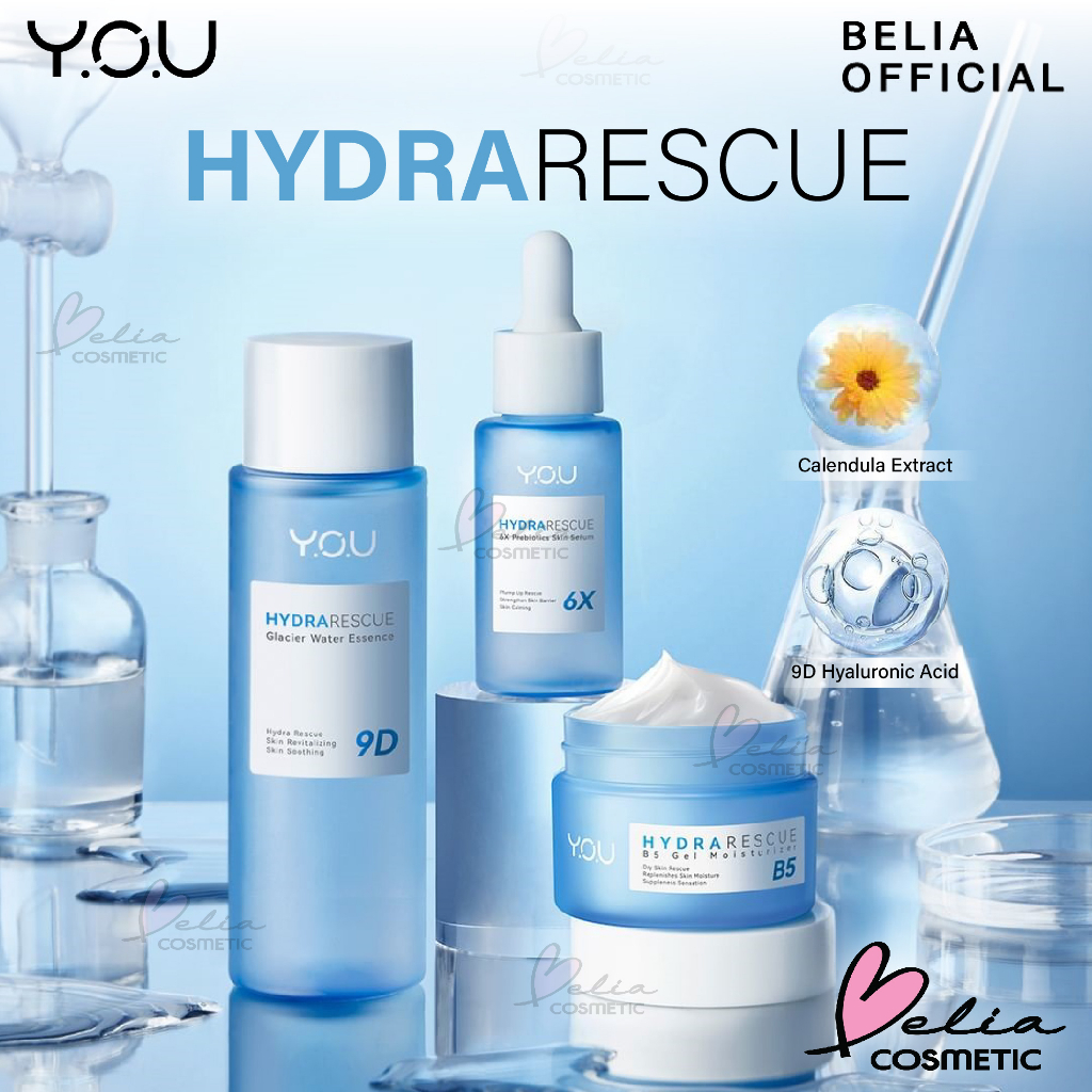 ❤ BELIA ❤ YOU HydraRescue | HydraRescue Essence 60 ml | HydraRescue Serum 30ml | HydraRescue Moisturizer | Melembapkan