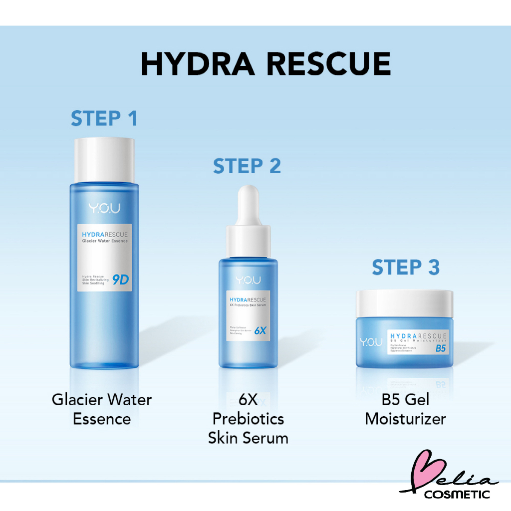 ❤ BELIA ❤ YOU HydraRescue | HydraRescue Essence 60 ml | HydraRescue Serum 30ml | HydraRescue Moisturizer | Melembapkan