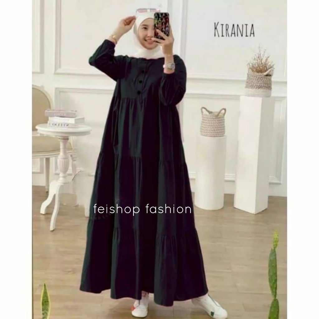 KIRANIA MIDI DRESS BAHAN KATUN RAYON FASHION WANITA KEKINIAN