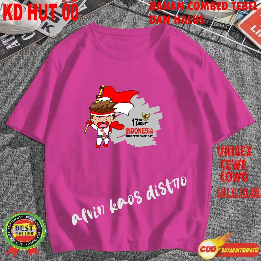 Beli 10 Pc Gratis 1 Pc Hut RI 78 Kaos Terlaris 17 Agustus 1945 78 Kemerdekaan Indonesia Kaos Merah Putih Hitam Kaos Cewek Cowok Anak