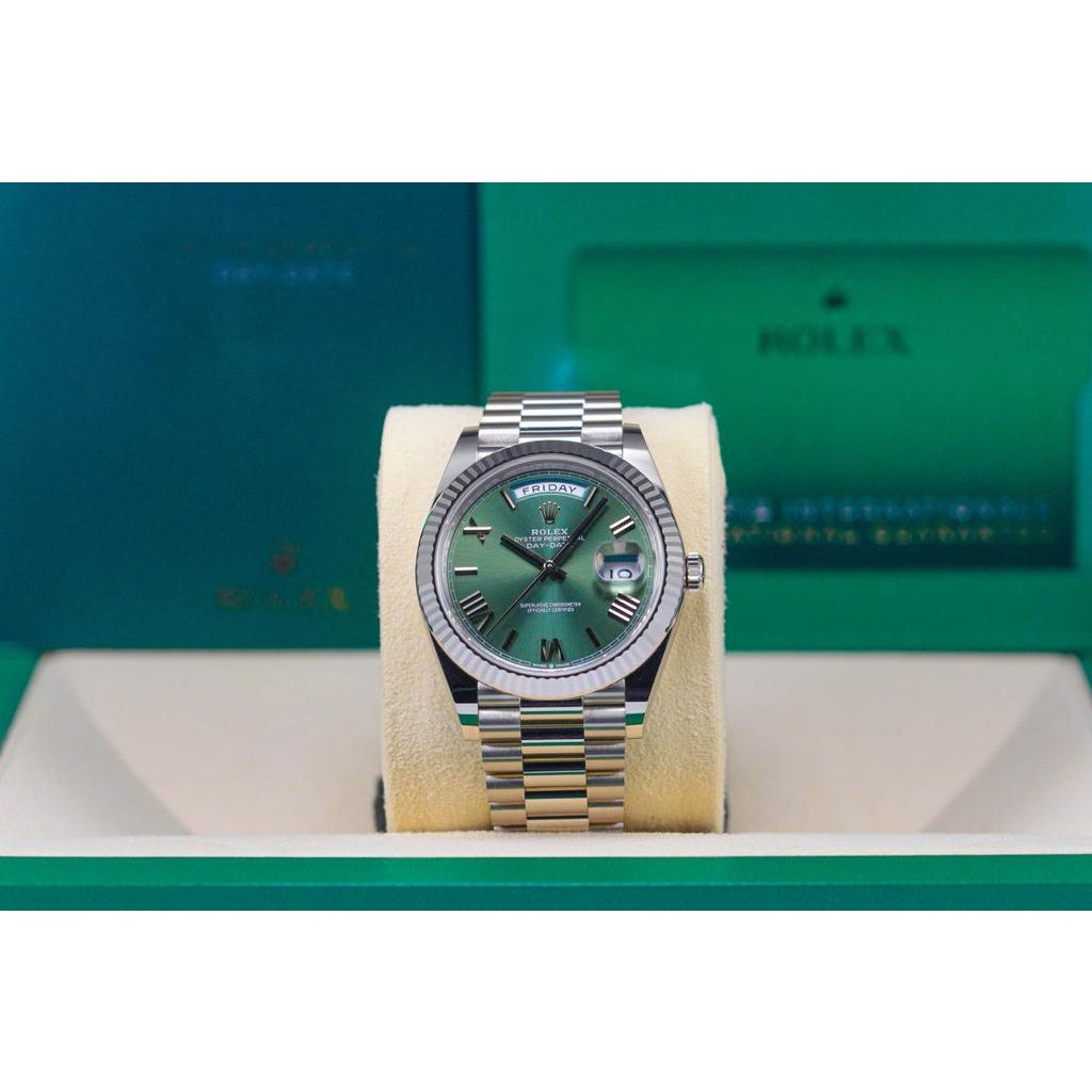 Jam Tangan Pria ROLEX DAY-DATE Original EWF Factory Green Dial 41mm Include