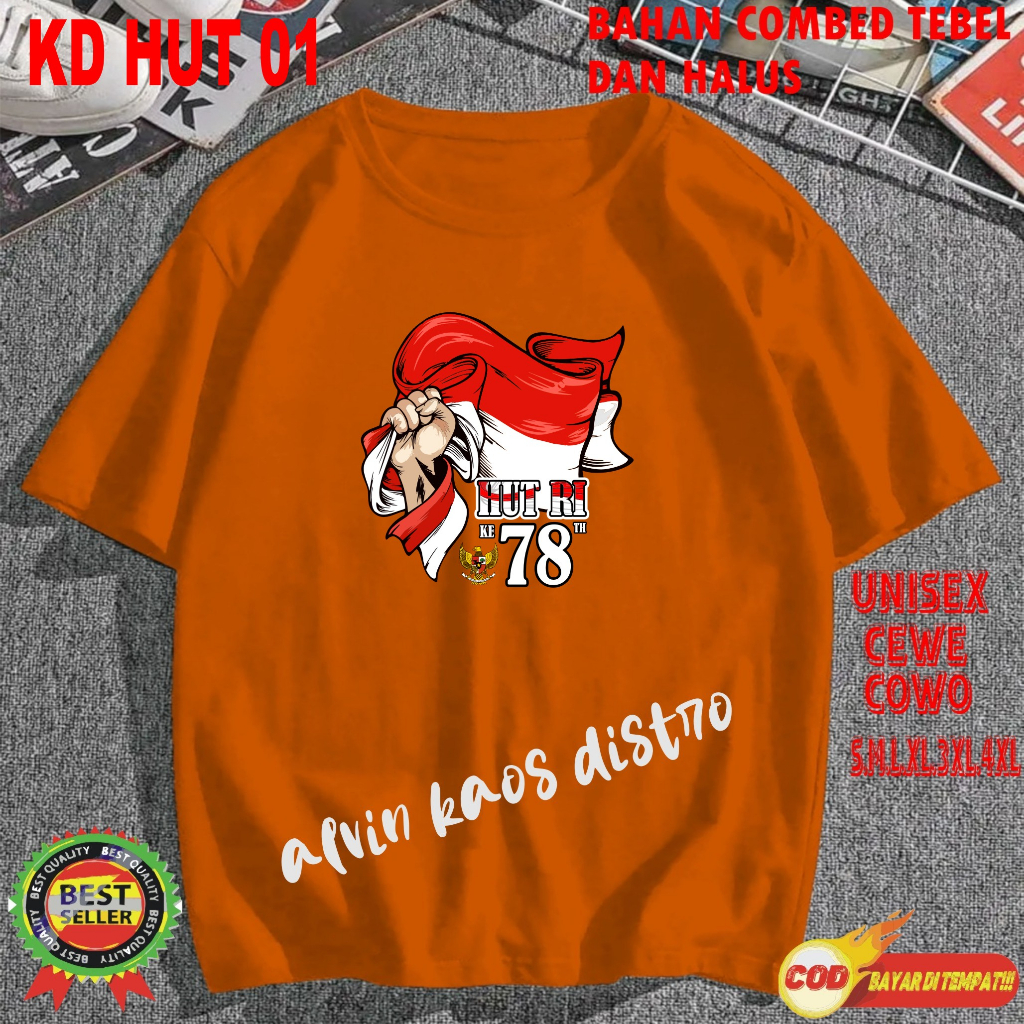 Beli 10 Pc Gratis 1 Pc Hut RI 78 Kaos Terlaris 17 Agustus 1945 78 Kemerdekaan Indonesia Kaos Merah Putih Hitam Kaos Cewek Cowok Anak1