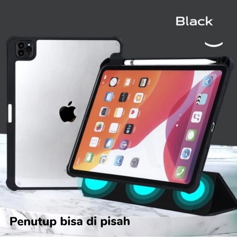 Cover case Akrylic transparan bisa pisah ipad 5,6,7,8,9,10 ipad Air Mini Pro smartcase ipad akrilik