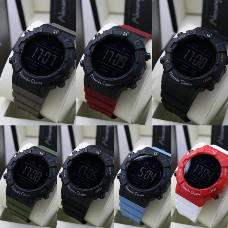 JAM TANGAN PRIA/COWOK ALEXANDRE CHRISTIE AC 9388 DIGITAL RUBBER ORIGINAL