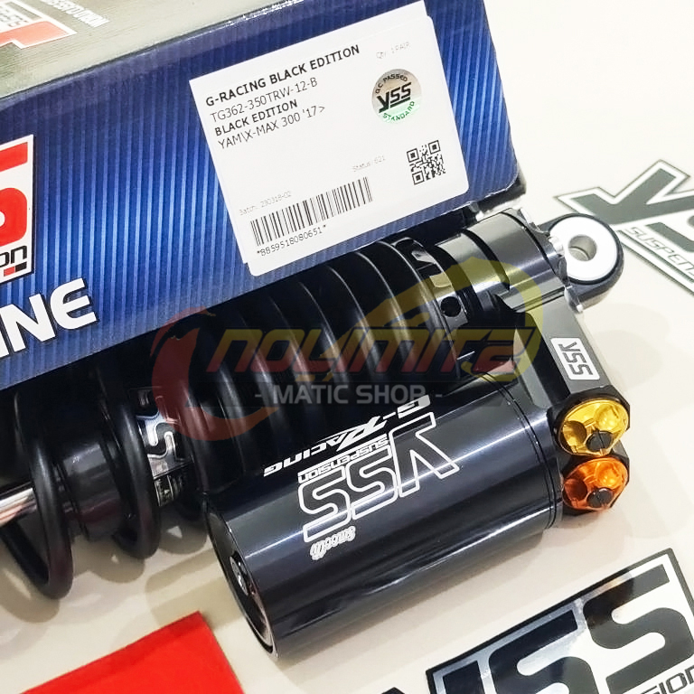 Shock YSS G Racing Smooth Black Edition 350mm Shockbreaker Yamaha XMAX