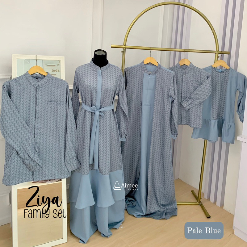 Aimee Label - Sarimbit Keluarga ZIYA Family (Pale Blue) / Sarimbit Keluarga 2024 / Sarimbit Keluarga / Baju Muslim Couple / Baju Couple Keluarga / Sarimbit Muslim / Set Family