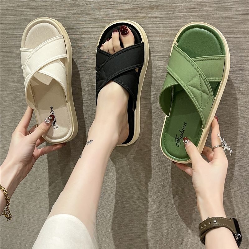 New Sandal flat Tali Silang jelly fashion Wanita korea Import High Quality RF