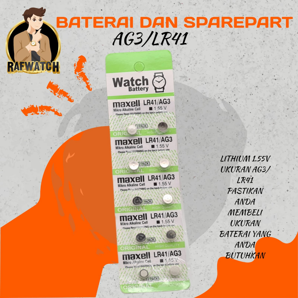 Baterai AG3 LR41 Baterai Alat Bantu Dengar Baterai Digital Jam