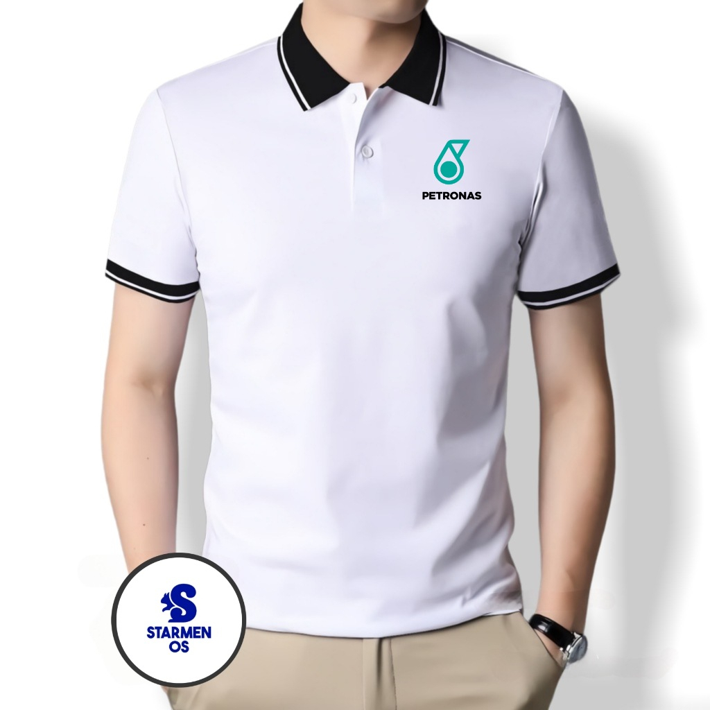 Kaos Wangki Polo Atasan Tshirt Pria Kerah Wangki Big List LOGO PETRONAS 2