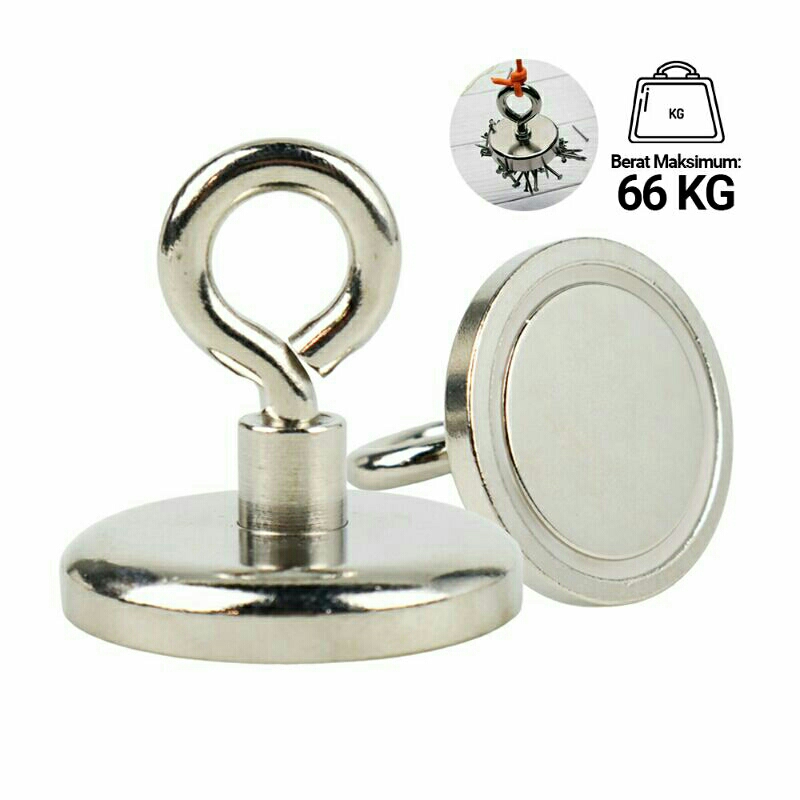 Magnet Gantungan Sheep Eye Hook Strong Neodymium 66kg snf42 Silver