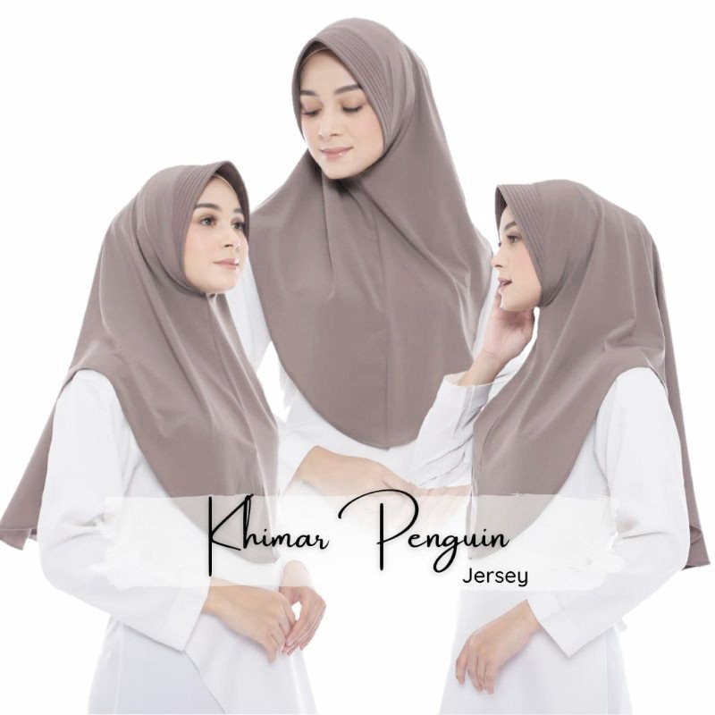 Kerudung Khimar Pinguin Jersey Premium / Hijab Bergo Pinguin / Jilbab Bergo Jersey Pinguin