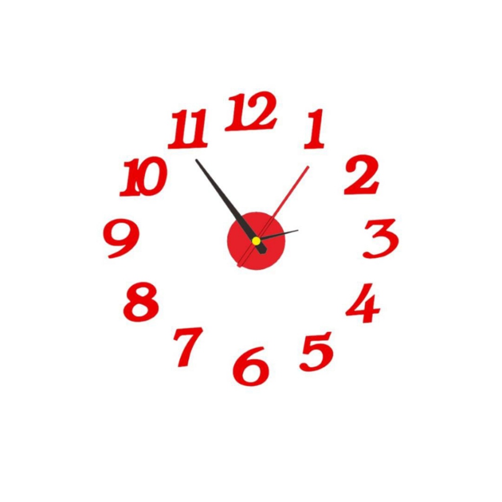 Jam Tempel Dinding Analog / Jam DIY Angka Aesthetic Jumbo 3D