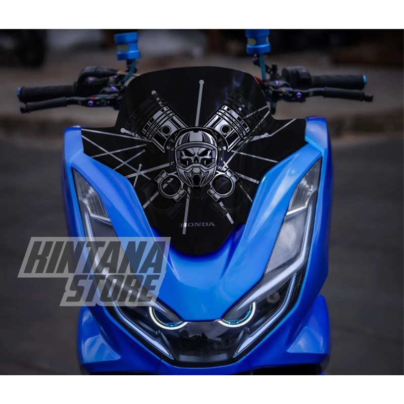 sticker full visor pcx 160,stiker variasi visor honda pcx 160 motif
