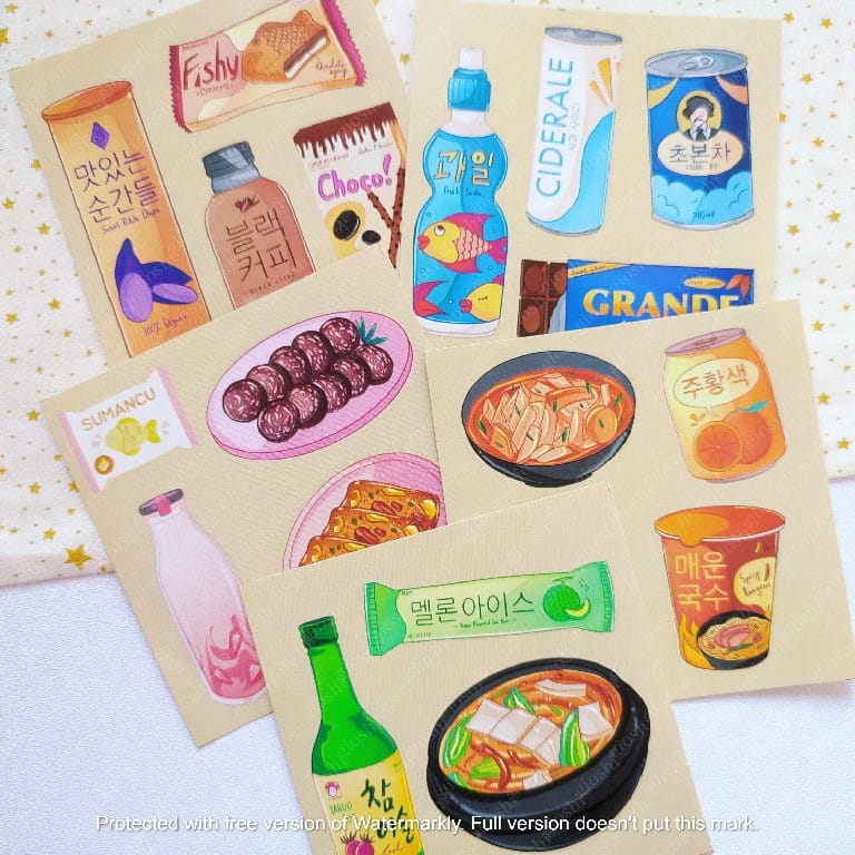 stiker korean food aesthetic sticker aesthetic