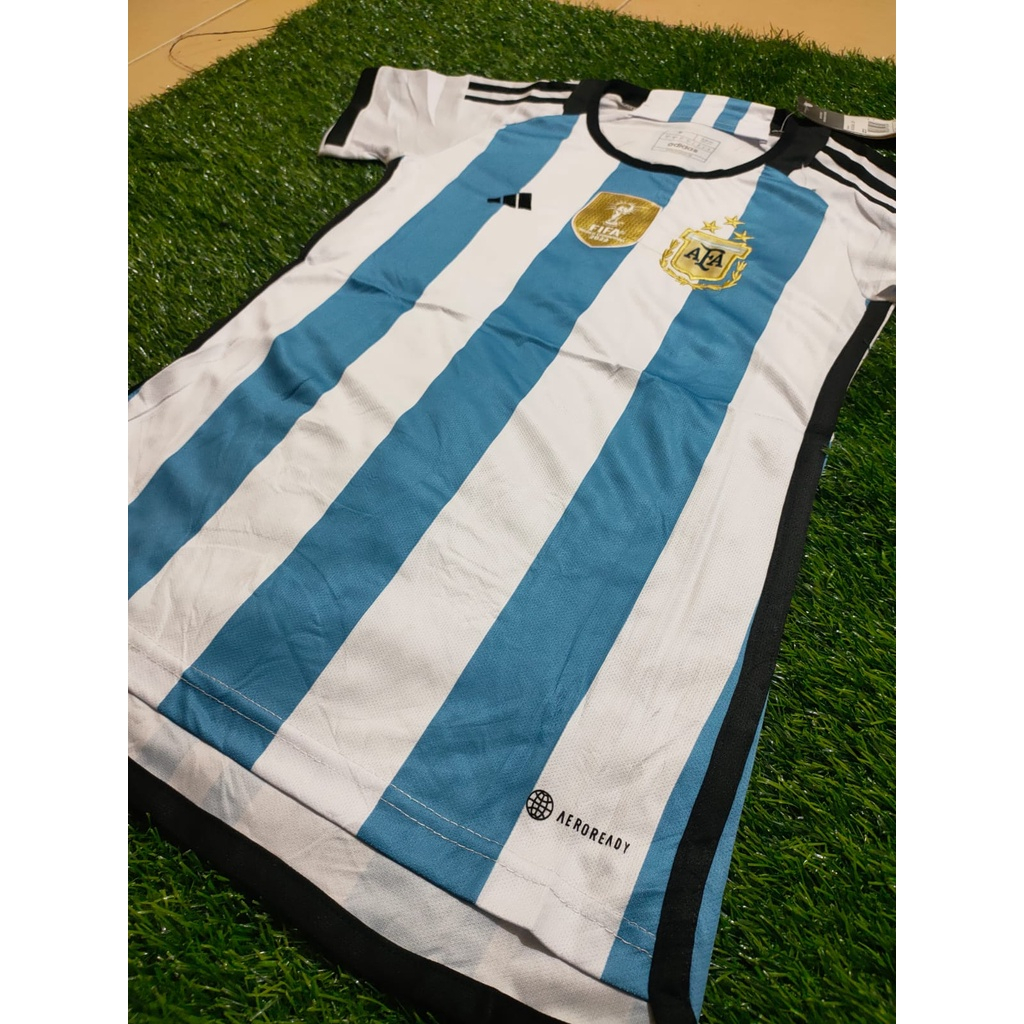 JERSEY BOLA LADIES ARGENTINA HOME BINTANG 3 PIALA DUNIA 2022