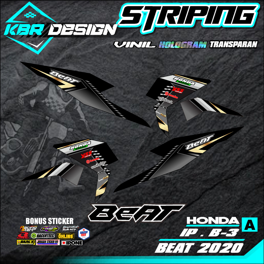 COD Stiker Striping BEAT 2020/ Sticker Variasi List Skotlet Motor Honda BEAT 2020/ KODE IP.B-3