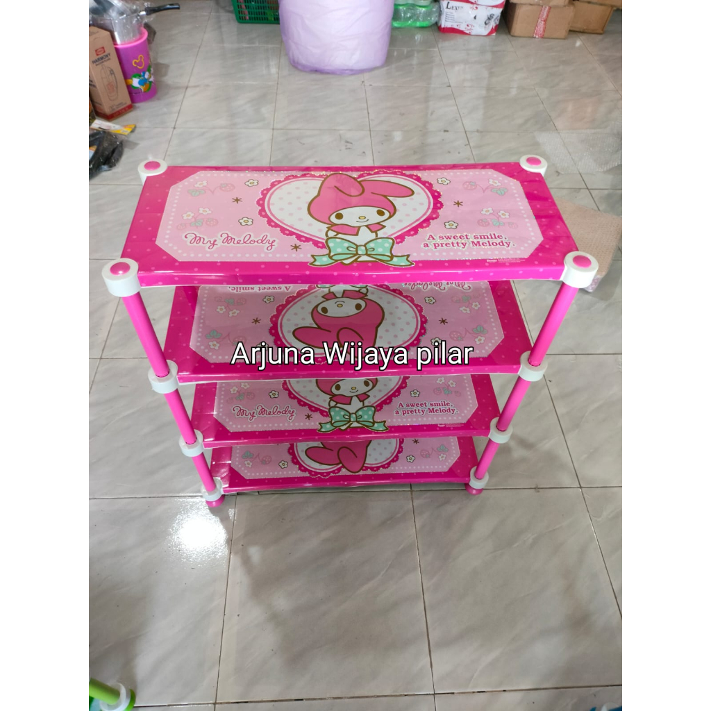 rak sepatu plastik naiba SUSUN 4 + BUBBLEWRAP