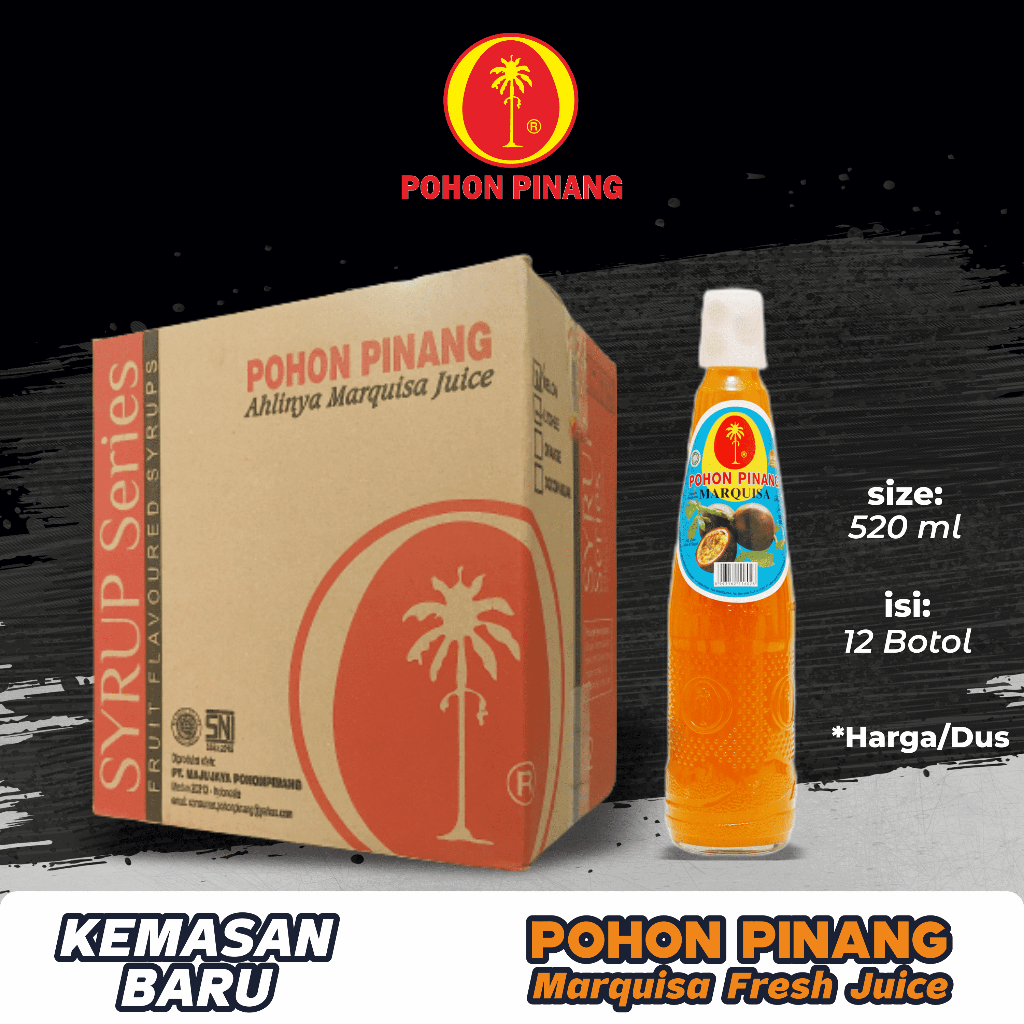 

Pohon Pinang Markisa Fresh Juice Kemasan 1 Lusin