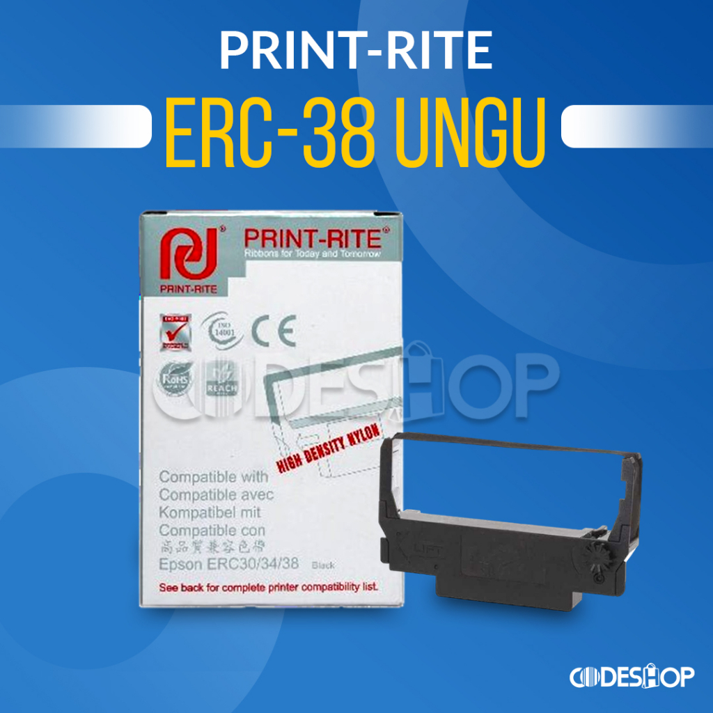 Ribbon Catridge ERC 38 PRINT-RITE Purple Ungu Untuk EPSON TMU220 Dot Matrix