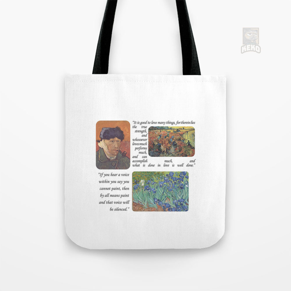 Van gogh Quote Tote Bag Kanvas