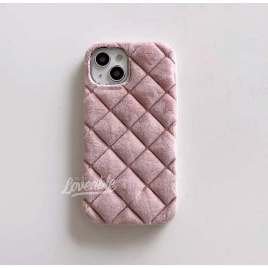 Diamond suade puff case for iphone 11 - 13 promax