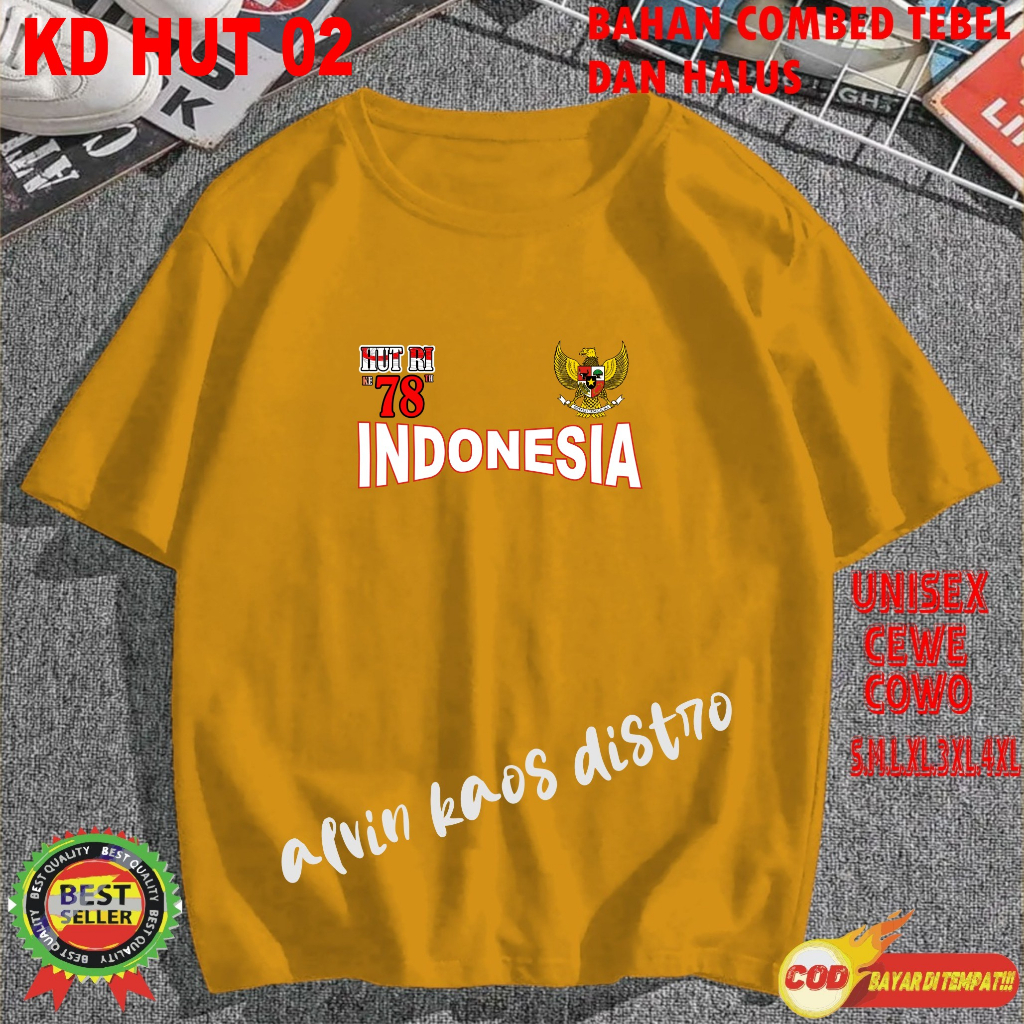 Beli 10 Pc Gratis 1 Pc Hut RI 78 Kaos Terlaris 17 Agustus 1945 78 Kemerdekaan Indonesia Kaos Merah Putih Hitam Kaos Cewek Cowok Anak003