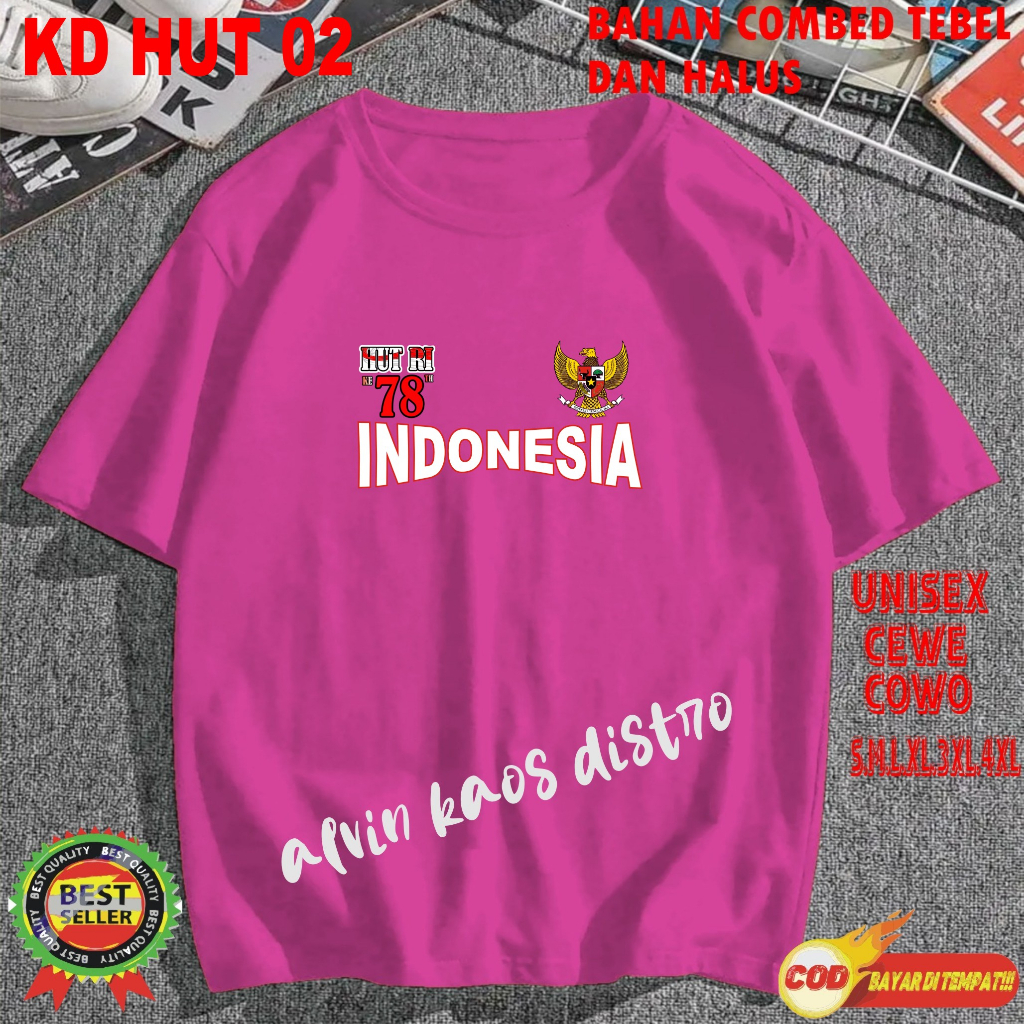 Beli 10 Pc Gratis 1 Pc Hut RI 78 Kaos Terlaris 17 Agustus 1945 78 Kemerdekaan Indonesia Kaos Merah Putih Hitam Kaos Cewek Cowok Anak003