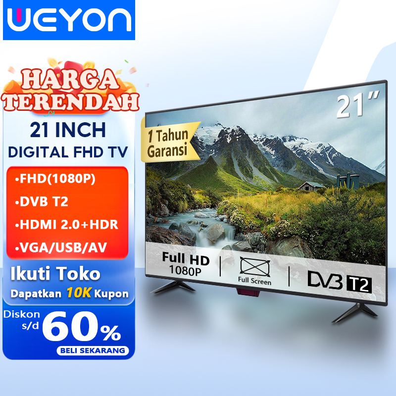 Weyon Sakura TV LED 21 inch tv digital Monitor 21 inch layar komputer Gaming Monitor FULL HD ORIGINAL GARANSI 1 TAHUN