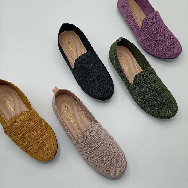 GRATICA SEPATU WANITA FLAT SHOES RAJUT 01 BG
