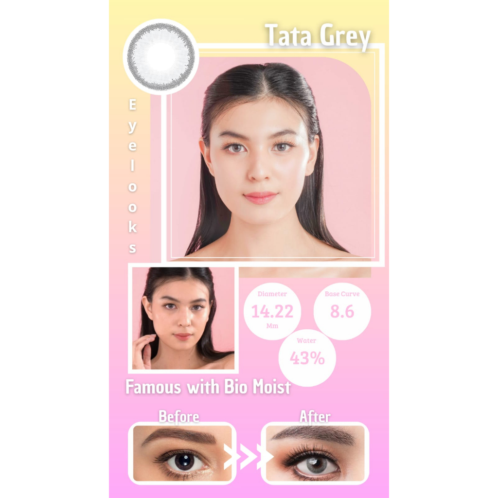 Famous With Biomoist Tata Grey Monthly Softlens Warna