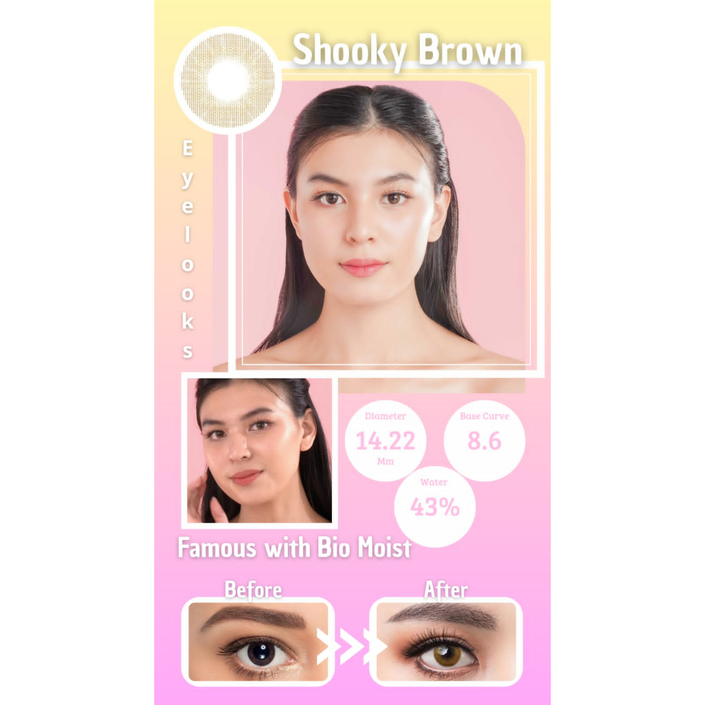 Famous With Biomoist Shooky Brown Monthly Softlens Warna