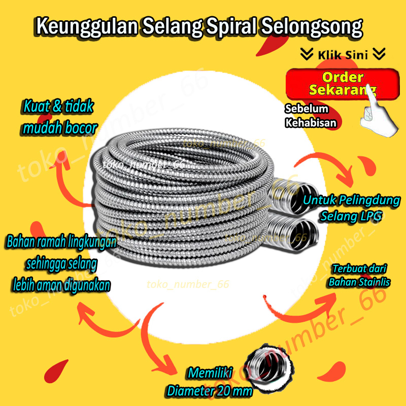 SELONGSONG SELANG SPIRAL PELINDUNG SELANG GAS LPG PERMETER ANTI GIGITAN TIKUS COD MURAH