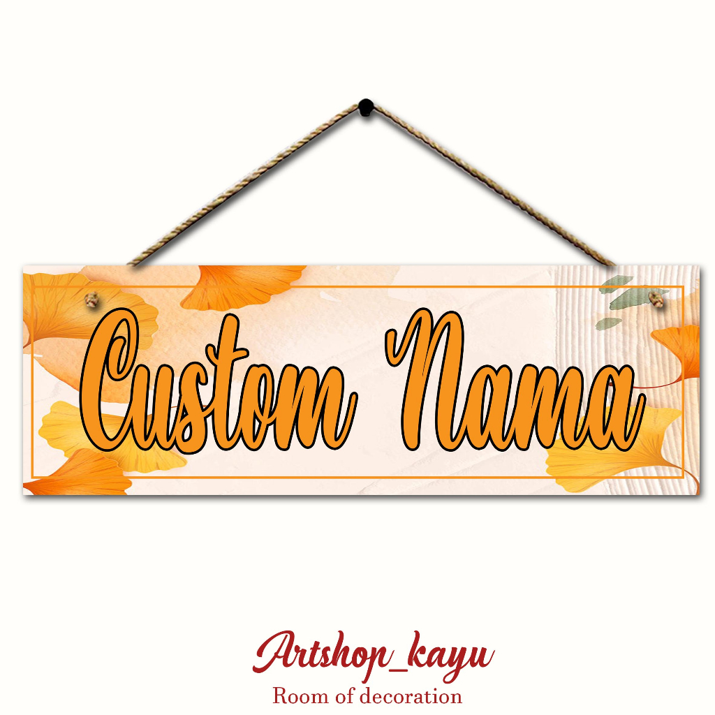 Hiasan Dinding Aesthetic custom Nama walldecor pajangan Pintu