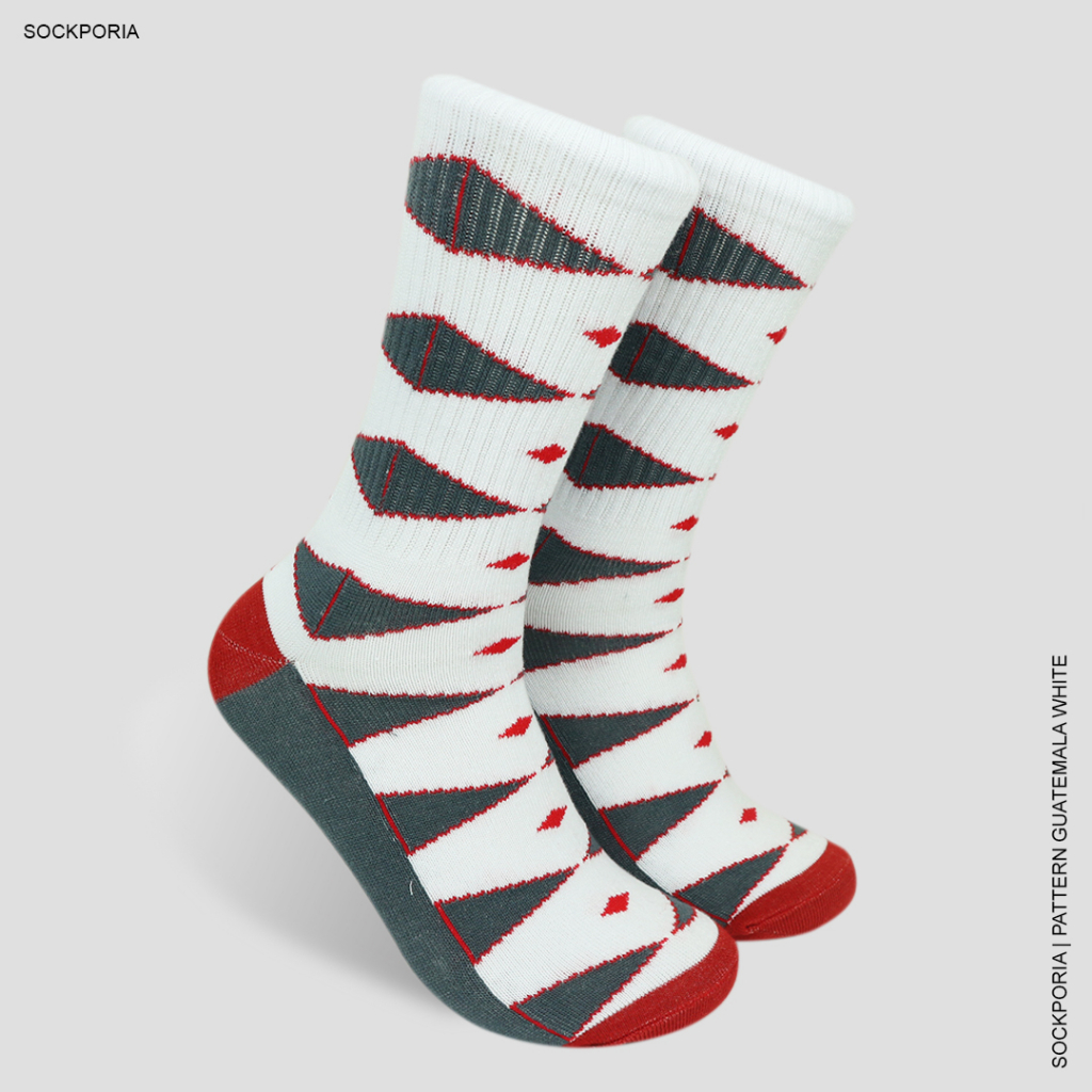 Slop Kaos Kaki Motif Tribal - Guatemala White